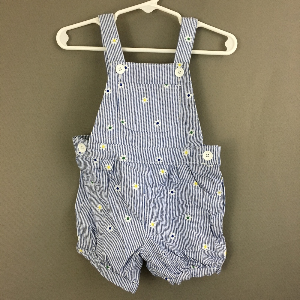 Carter's Baby Girl Overalls Shorts Stripe Floral